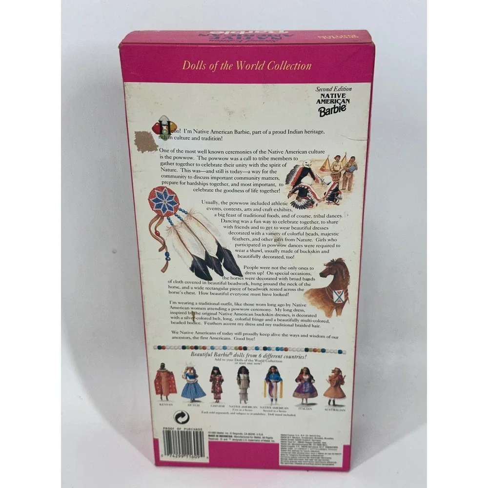Native‎ American Barbie 2nd Edition Dolls of the World 1993 Mattel 11609 Vintage